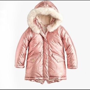 JCrew Crewcuts Metallic Delores Parka Coat 6-7 NWT